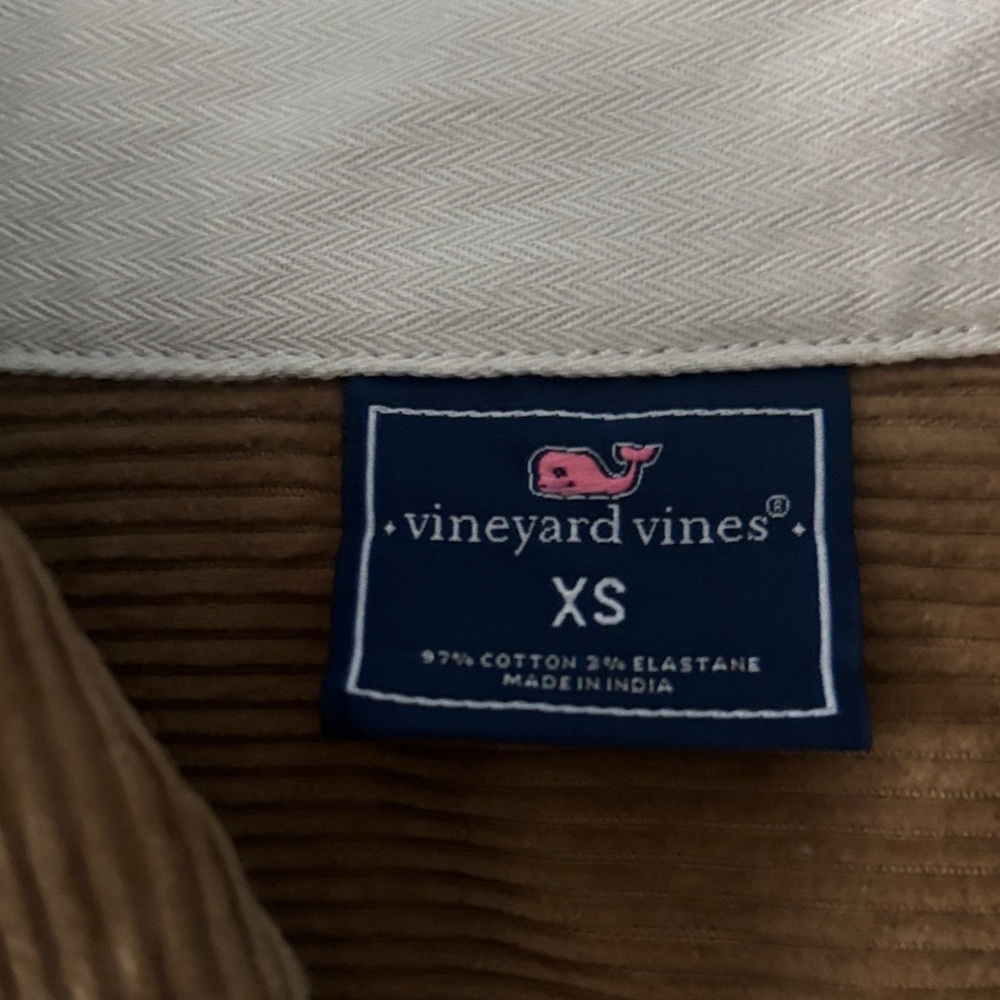 NWOT Vineyard Vines Off-White and Brown Barn Jacket with corduroy collar. - Picture 2 of 10